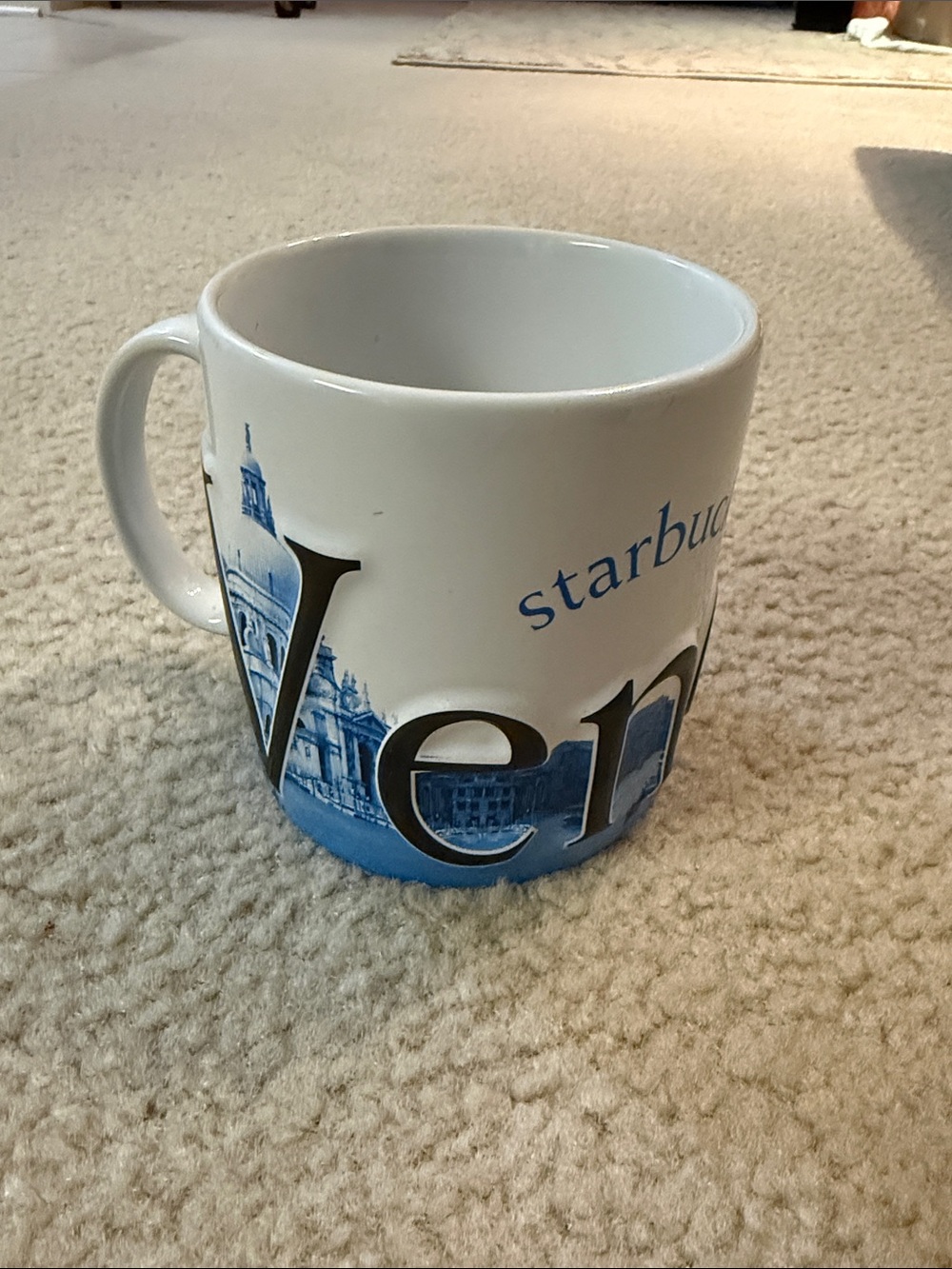 Starbucks White and Blue Venice Ceramic Mug